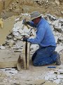 No 71 Warfield Fossils, Wyoming. Kevin splitting shale again in his search for that elusive fish. 